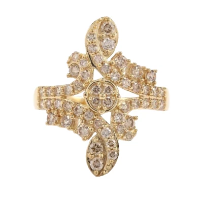 1.08ct Natural Round Diamond 14K BIS Hallmarked Yellow Gold Cluster Ring - Image 1 of 4