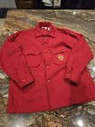 BSA Boy Scouts of America Official Jacket Shirt Size 42 Mens XL Red Wool Vintage