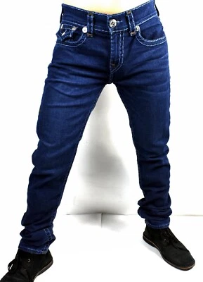 Pantalones de mezclilla ajustados relajados True Religion para hombre Rocco con solapa Super T - 103707 Foto 1 de 4
