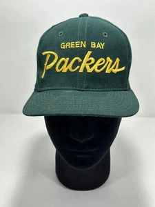 Green Bay Packers Sports Specialties Script SnapBack Hat Cap 100% Wool Vintage - Picture 1 of 7