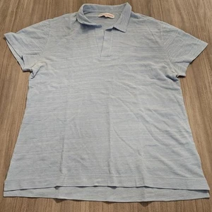 ORLEBAR BROWN Polo Shirt Mens XXL 2XL Heathered Blue Short Sleeve - Picture 1 of 7