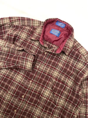 Pendleton 100% Virgin Wool Flannel Men's Large Brown Red Outdoors - Image 1 of 4
