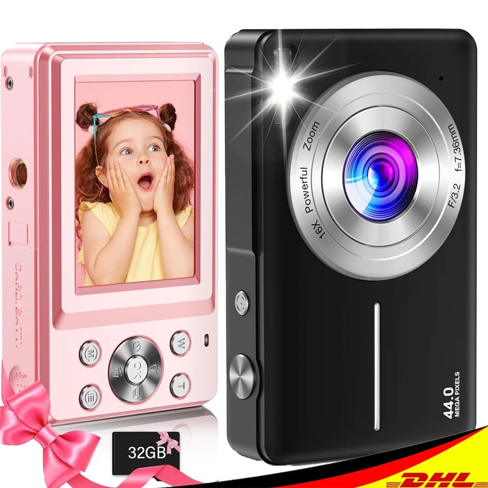 Digitalkamera Fotokamera 44MP 1080P Fotoapparat 16X Digital Zoom Mit 32GB Karte - Bild 1 von 1