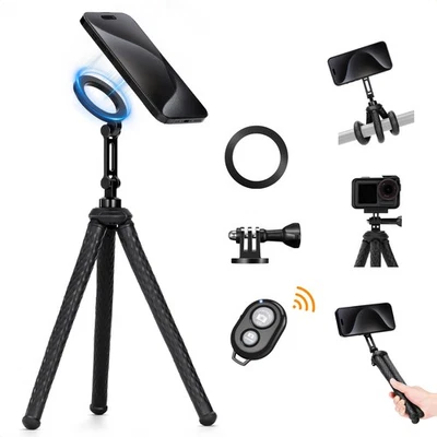 K&F Concept Universal Magnetic Phone Holder Tripod Comes with Magnetic Guide - Imagen 1 de 4