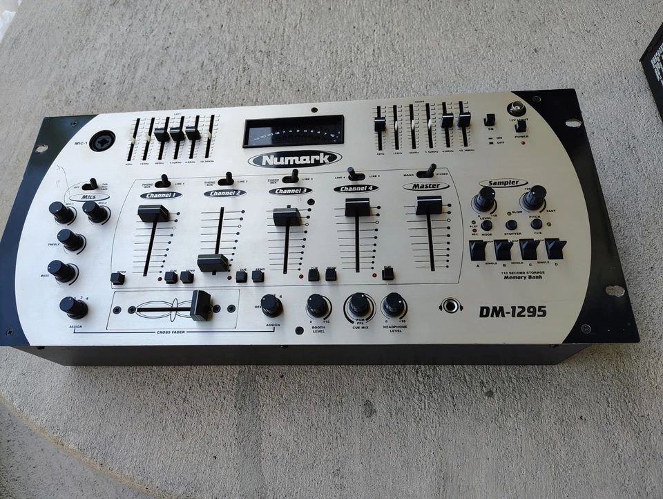 Numark DM1295 4-Channel Rackmount DJ Mixer Digital Sampling With Mic And Light - Image 1 of 4