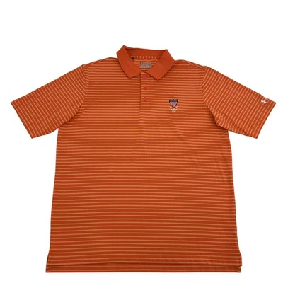 Under Armour Polo Shirt Mens L Orange Striped Washington Golf & Country Club VA - Image 1 of 4