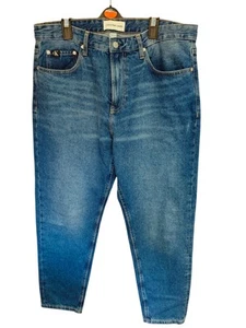 Mens Calvin Klein Regular Taper Jeans CK. True Size W34 Inside Leg 29" Blue - Picture 1 of 17