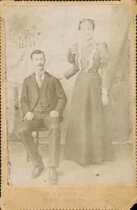 Vintage Schrankkarte Mann & Frau H.A. Maxwell Buena Vista, VA  - Bild 1 von 2