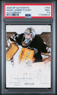 2003-04 SP Authentic Marc-Andre Fleury #153 Future Watch Auto RC 465/900 PSA 7.5 - Image 1 of 2