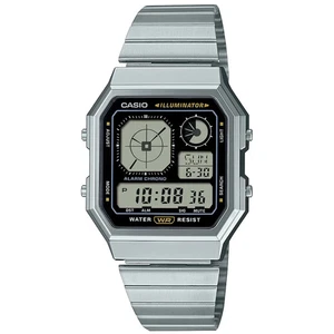 Reloj digital CASIO A130WE-1A con pantalla analógica doble gráfico plateado - Imagen 1 de 3