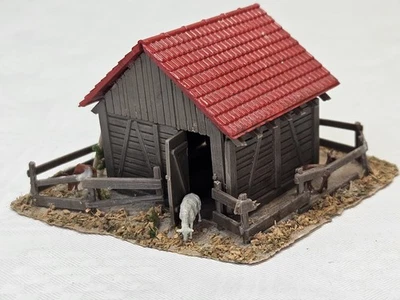 FALLER B-285 H0 KLEINER STALL fertig gebaut VINTAGE SAMMLER MODELLBAHN TIERE - Bild 1 von 4