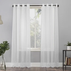 Emily Pannello per Tenda con Passamaneria in Voile Trasparente, 59" X 95", Bianco - Foto 1 di 7