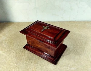 Wooden Cremation Urns with Cross for Human Ashes Adult, Funeral Cremation UrnS - Picture 1 of 1
