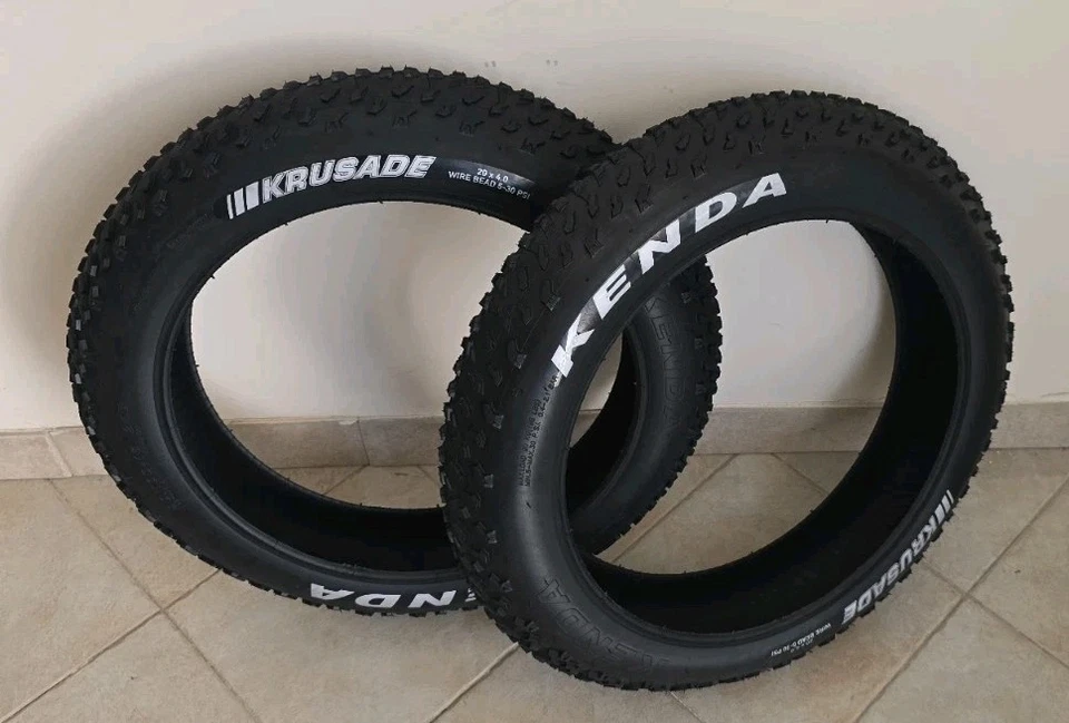 2) 🇮Copertoni Fat Bike 20x4.0'' KENDA KRUSADE ANTIFORATURA Rigido TACCHETTATO  - Image 1 of 4