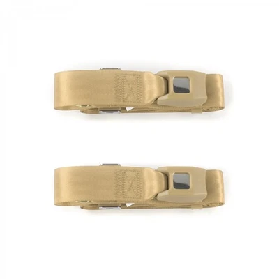 Triumph TR2, 3 1953 - 1961 Standard 2pt Tan Lap Bucket Seat Belt Kit - 2 Belts   — 第 1/4 张图片