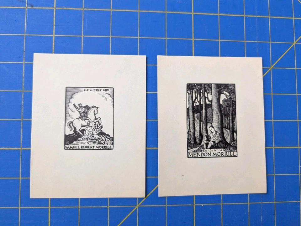 2 Ex libris By Thomas Nason (Artist) bookplate Foto 1 de 1