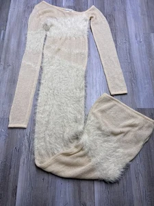 Maniere de Voir Pulloverkleid figurbetont Strick Langarm Maxi halbtransparent Gr. Small - Bild 1 von 8
