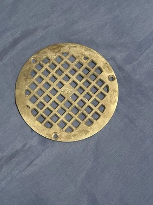 ZURN Industries Grate Floor Drain Cover 5” Diameter Round Brass Bronze - Image 1 of 4