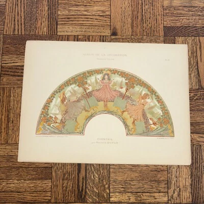 Album De La Decoration Eventail French Art Nouveau Plate C. 1900-1920 MR26 - Image 1 of 4