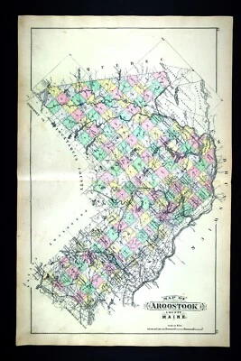 1900 Stuart Map Aroostook County Maine Houlton Presque Isle Caribou Fort Kent ME - Image 1 of 4