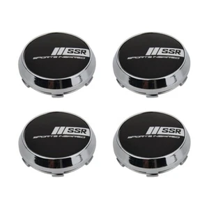 4pcs 68 mm suitable for SSR Black Silver Alloy Wheel Center Caps Rim Hub Caps - Picture 1 of 8
