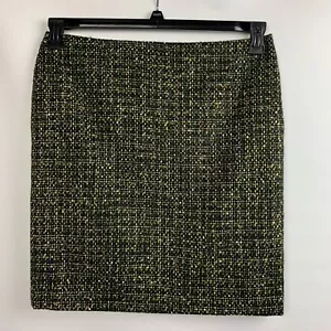Falda Chaus Lápiz Negro Multi Metálico Forrado Tweed Tono Dorado Cremallera Forrado Talla 8 - Imagen 1 de 5