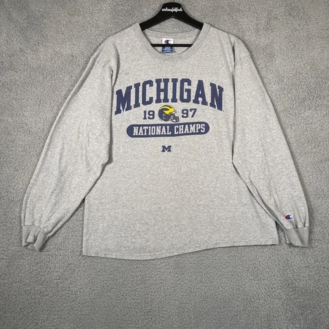 Vintage Michigan Wolverines Shirt Mens Large 1997 National Champions Football Cover