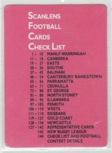 🔥 1988 Scanlens CHECKLIST  144 of 144 🔥 #4 - Picture 1 of 1