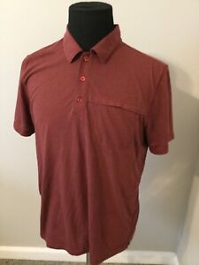 Men's HORNY TOAD maroon 100% Organic Cotton Polo Shirt Size L NWOT