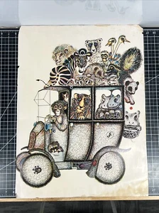 Vintage 70er Jahre Rabindra Danks 18x24 Tier Spaß Auto dickes Poster RAR - Bild 1 von 15