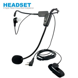 Walkie Talkie Headset Neckband Headset Finger PTT Rod Microphone Earpiece Mic - Picture 1 of 6