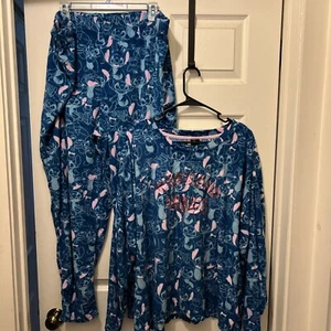 Disney Pajama Set Women's Plus Size 3X “Weekend Vibes”  Stitch Soft Top & Pants - Picture 1 of 9