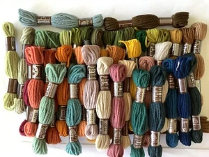 Vintage DMC Wools, 42 Skeins, Lot A, All Different Colours, All New. - Picture 1 of 3