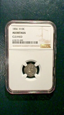 1856 Half Dime NGC ABOUT UNCIRCULATED 5C Coin PRICED TO SELL! - Image 1 of 4