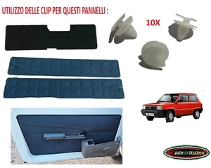 Kit 10pz Bottoni Fissaggio Pannello Clip Mollette Graffette Fiat Panda 4x4 141 - Picture 1 of 2
