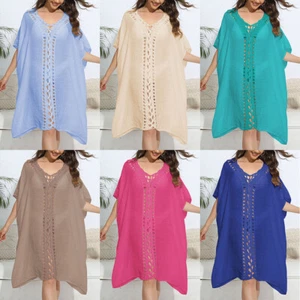 Womens Beach Bathing Suit Swim Bikini Swimsuit Oversized Cover Up Dresses USA - Picture 1 of 33