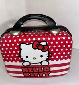 Hello Kitty Y2K Sanrio Hard Shell Case Small Luggage Polka Dot Carry On 9 X 12 - Picture 1 of 8