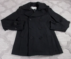 Diesel Coat Mens Medium Black Wittor Jacket Double Breasted Acrylic/Wool *READ* - Picture 1 of 19