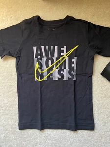 LITTLE BOYS NIKE T-SHIRT SIZE 6t size 6 M medium black yellow white. - Picture 1 of 1