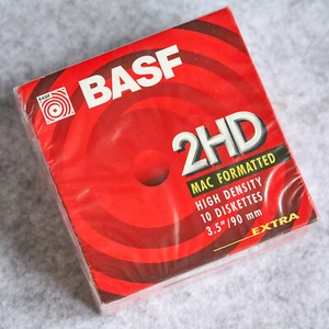 NEW Box 10 BASF Emtec 3.5" Floppy Disks 2HD Extra, Mac Formatted inc labels - Picture 1 of 10