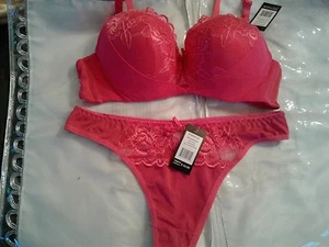 NEW LADIES push-up SEXY bra and thong PANTIES SETs BY PARIS PINK.. - Picture 1 of 7
