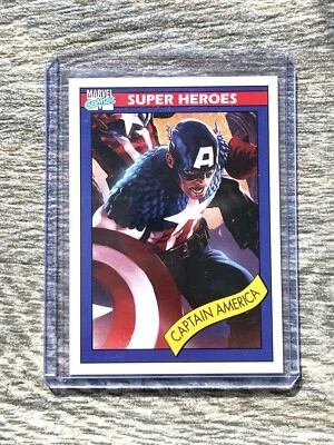 2015 MARVEL FLEER RETRO CAPTAIN AMERICA #4 1990 IMPEL UNIVERSE RARE VARIATION - Image 1 of 2