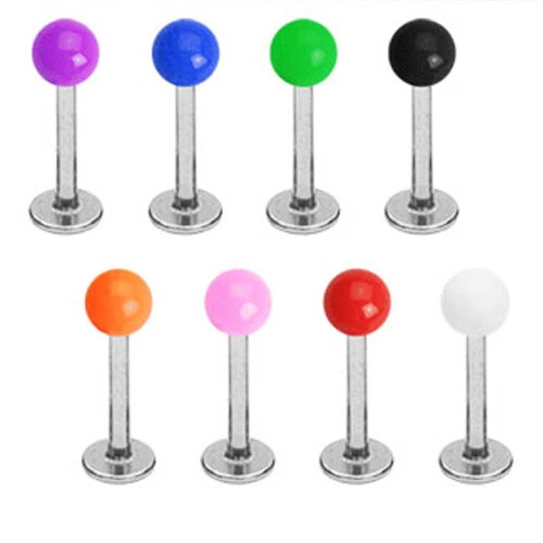 1,2mm Labret Lippen Piercing Stecker Tragus Helix Ohr Piercing Acryl Kugel Z307 - Bild 1 von 1