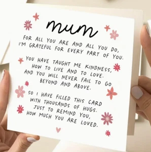 Sentimental Greeting card, Love, Positivity, Happiness, Thank you, Mum, Card - Picture 1 of 3