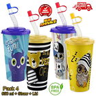 Cute Travel Cup with Lid & Straw 650ML Plastic Tumbler Juice Water 21,9 oz