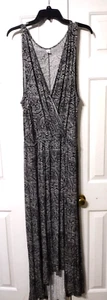 Old Navy Floor Lenth Crossover V-Neck Sleeveless Sun Dress - B&W XXL Tall - Picture 1 of 3