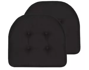 Sweet Home Collection U-Shaped Memory Foam Chair Pads, Black, 2-Piece - Picture 1 of 8