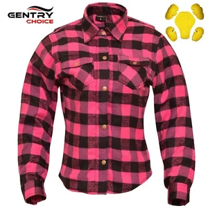 RIDERACT® Women Motorcycle Flannel Shirt Motorbike Jacket Reinforced Biker Shirt - Picture 1 of 6