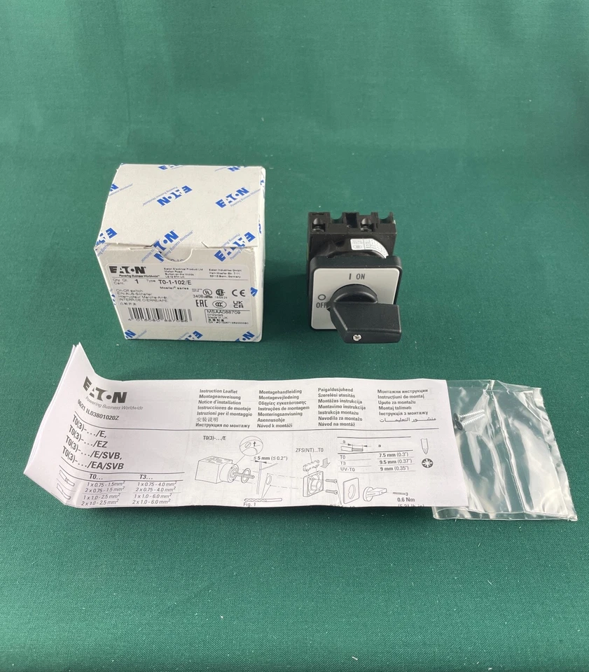 Eaton/Moeller Ein-Aus-Schalter, Einbau T0-1-102/E