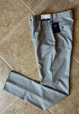 Pantalones de vestir Hart Schaffner Marx New York 100 % lana 48R gris sin dobladillo $155 nuevos con etiquetas Foto 1 de 4